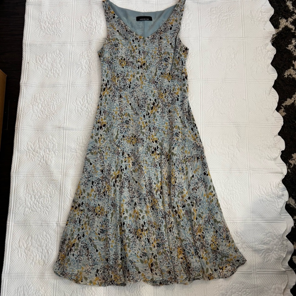 Jones New York Blue/Yellow/Purple Floral Midi Dress